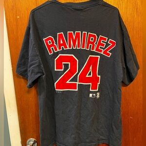 Cleveland Indians navy T-Shirt with Red Ramirez 24 Print